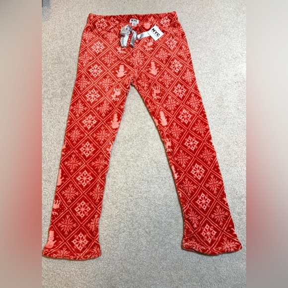 NWT NYC Underground Christmas Fleece Pajama Bottoms Women Medium - Picture 2 of 10